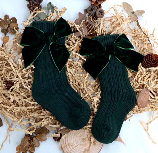 Velvet Bow Ankle Sock