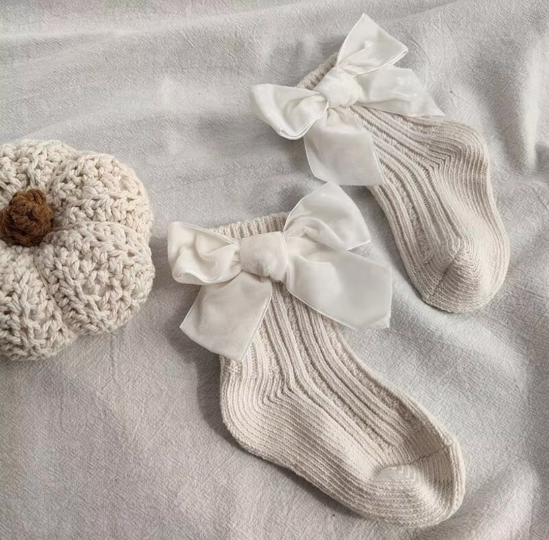 Velvet Bow Ankle Sock