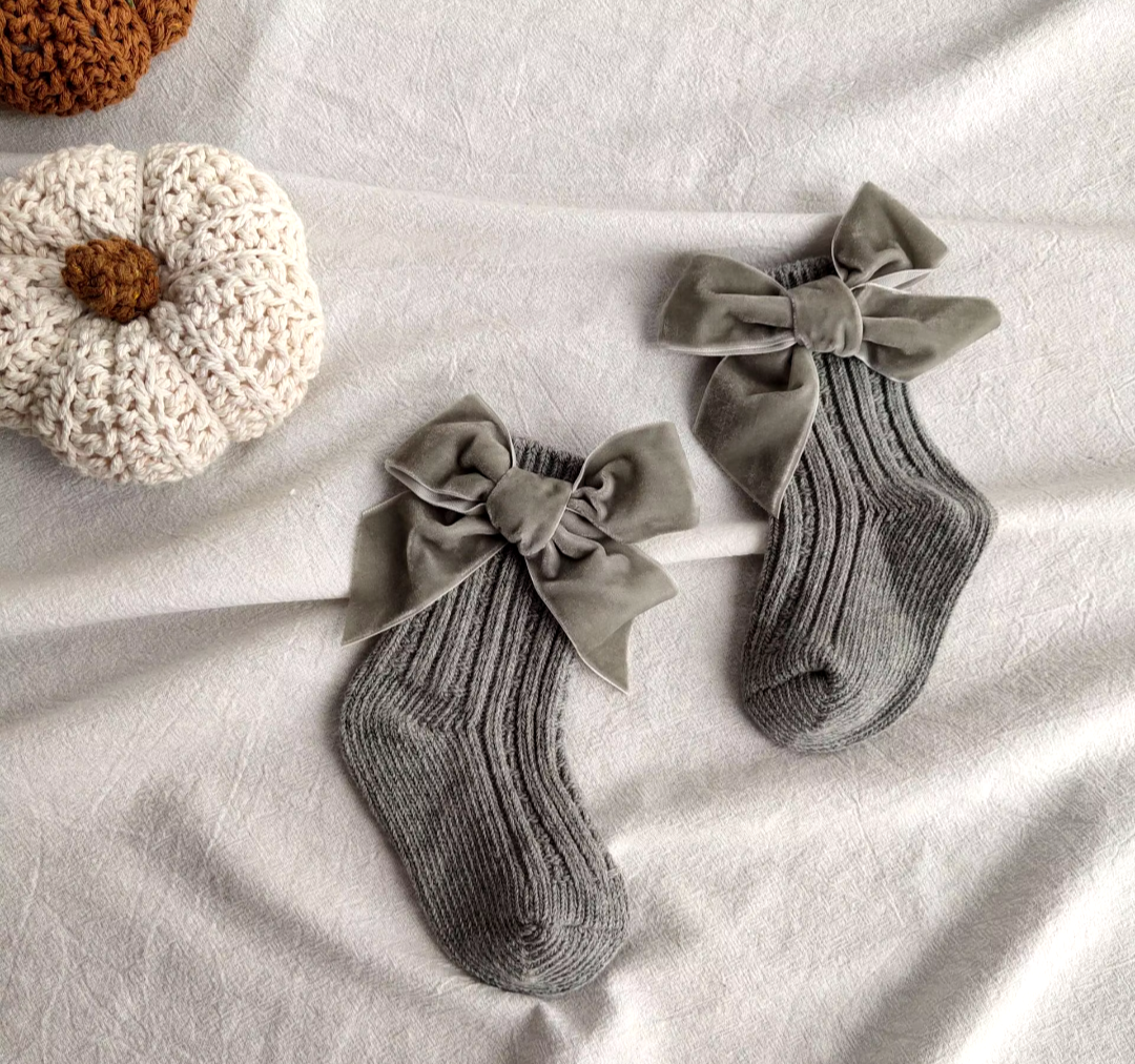 Velvet Bow Ankle Sock