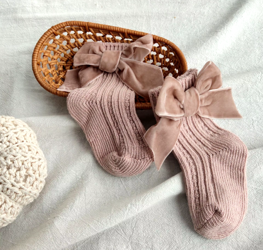 Velvet Bow Ankle Sock
