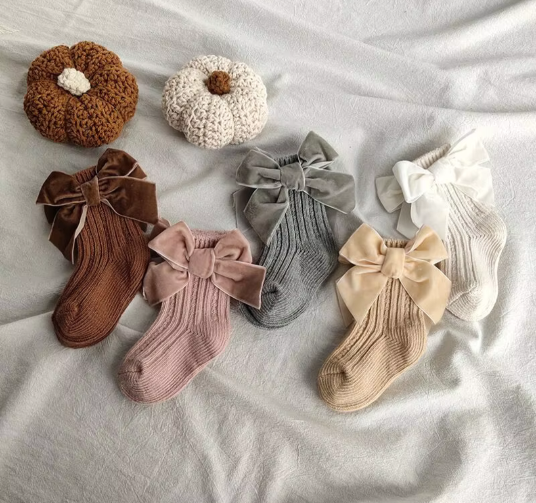 Velvet Bow Ankle Sock