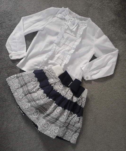 Navy Skirt Set