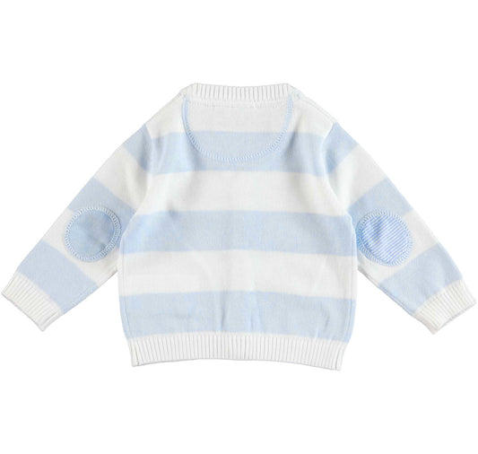 Light Blue and White Knitted Cardigan