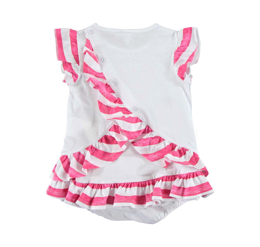 Fushia and White Romper