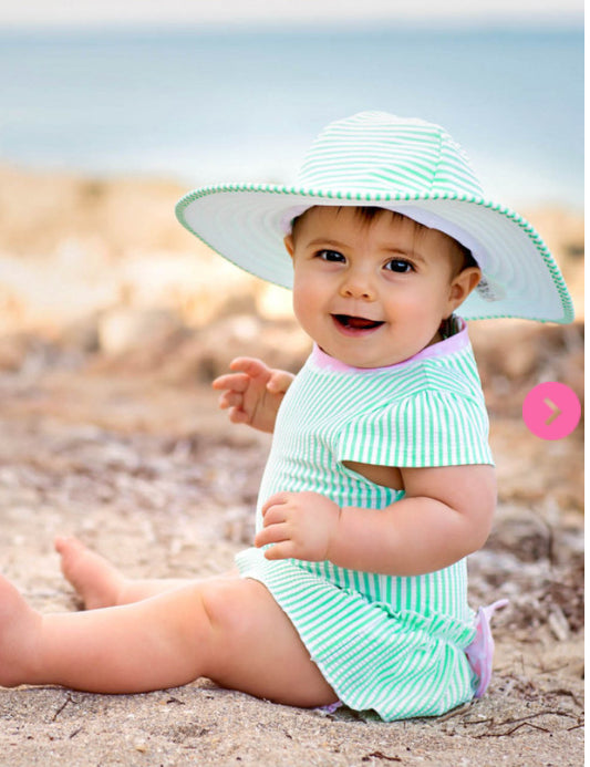 Mint SeerSucker Peplum One Piece