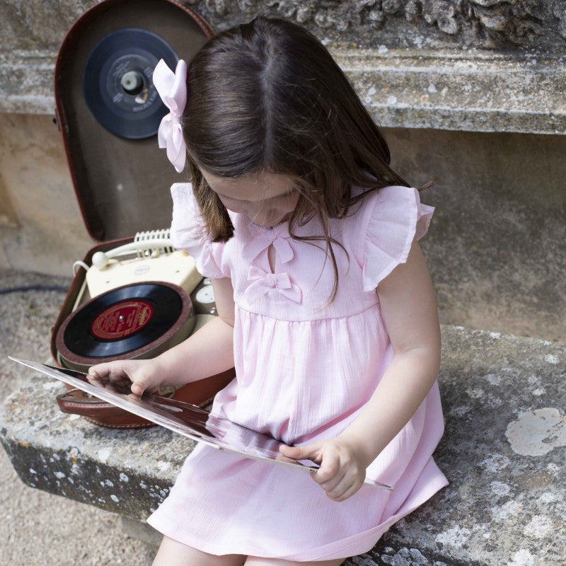 babidu pink dress Luxury Babidu Baby Girl Pink Frill Collar Top & Bloomer Set Classic Perfect Little Thing