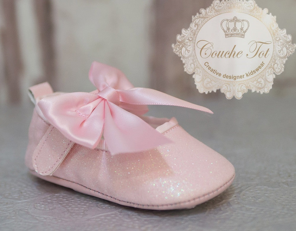 Couche Tot Pink Glitter Pram Shoe Little Treasures Boutique