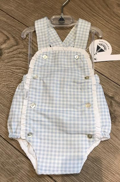 Dungaree Style Check Romper