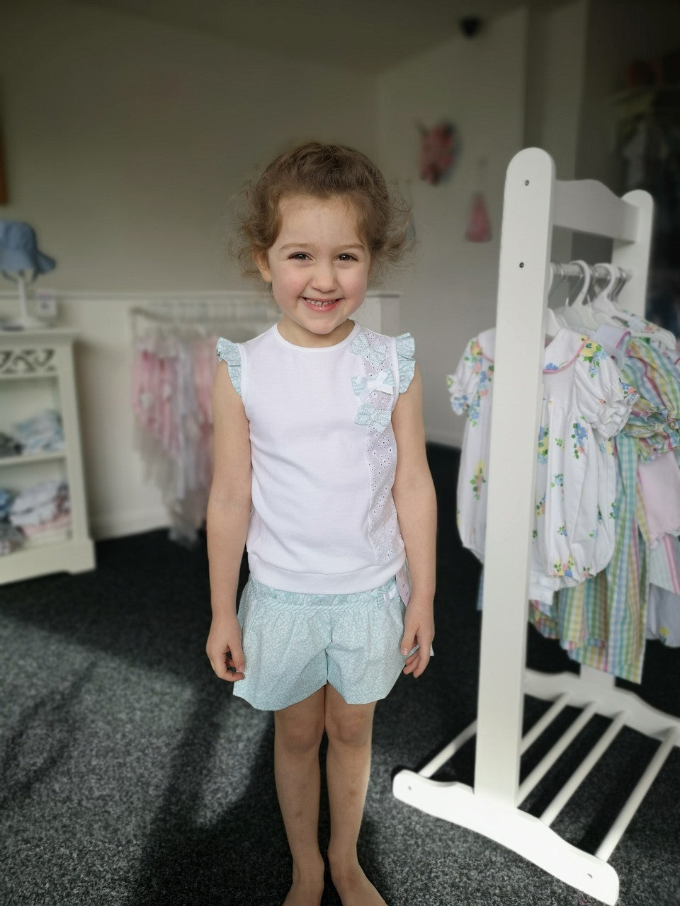 Mint and White Skort Set