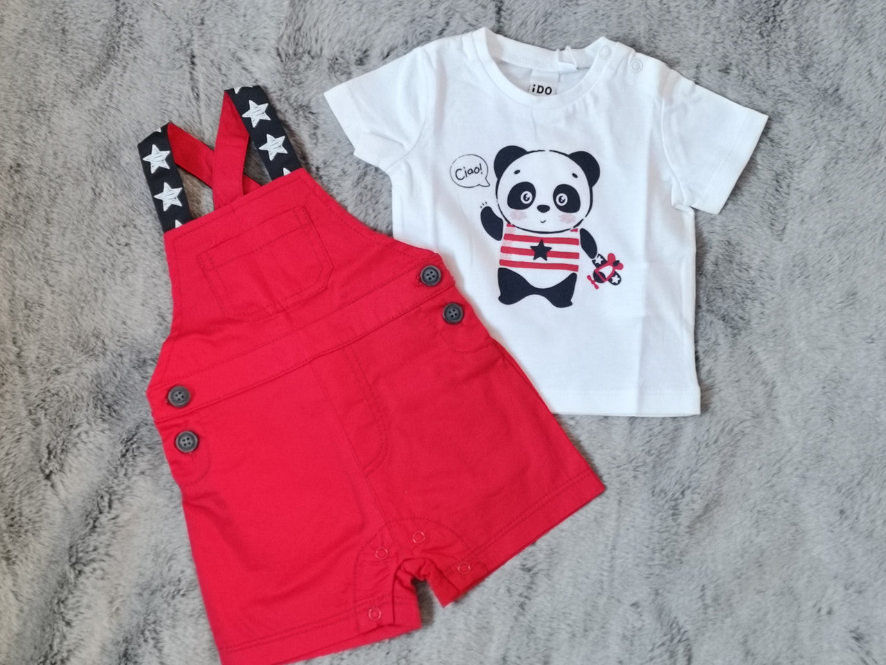 Panda Dungaree Set
