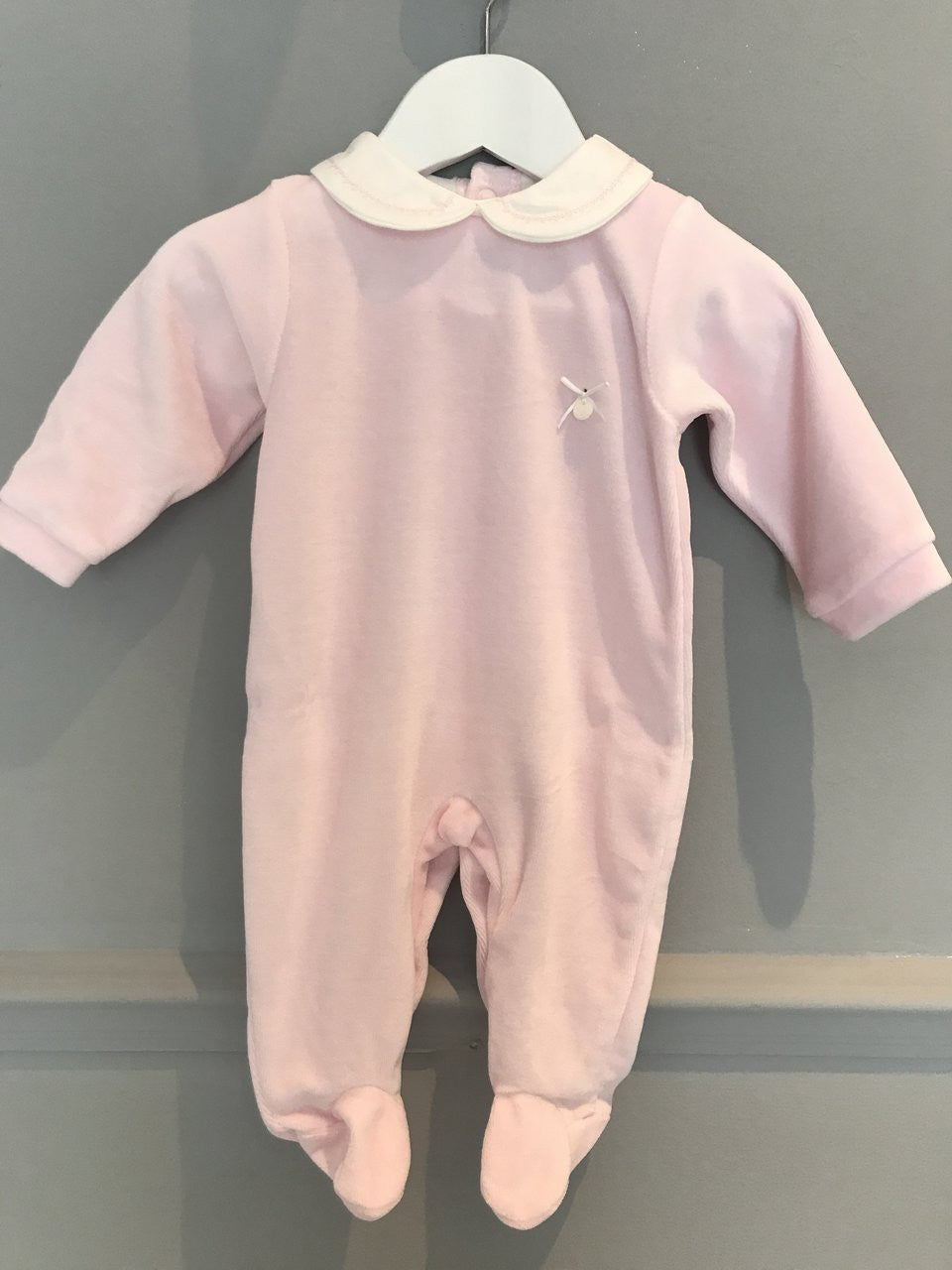 Pink Velour Babygrow