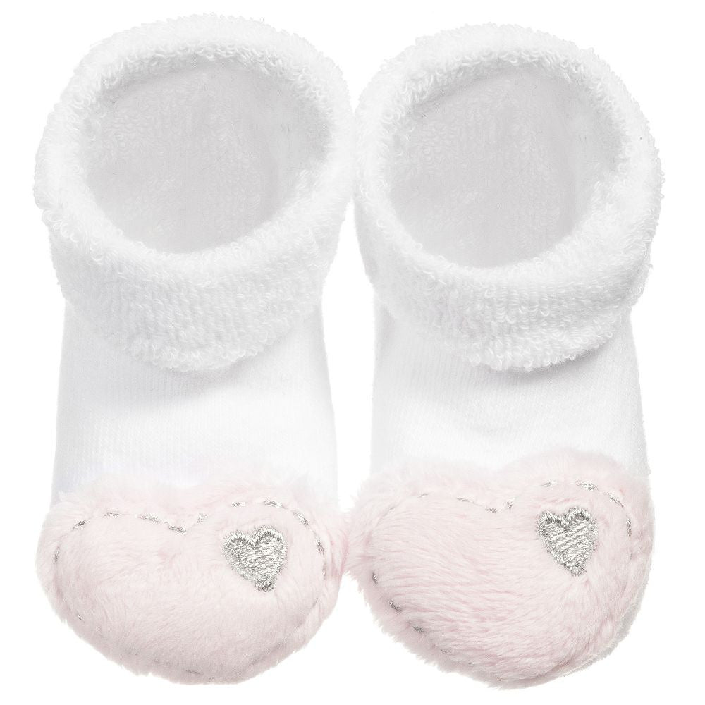 Pink Heart Rattle Socks