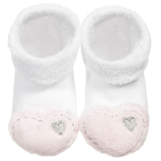 Pink Heart Rattle Socks