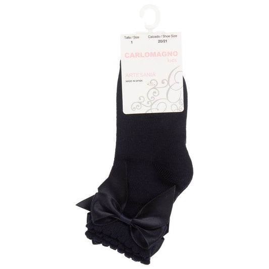 Navy Ankle Bow Socks