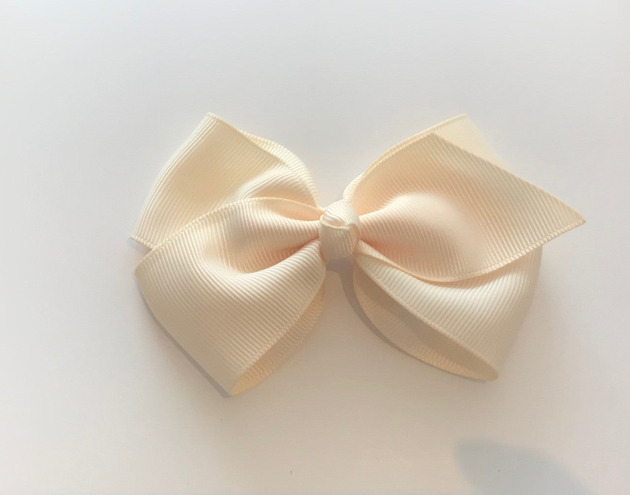 4" Cream Flat Hair Bow