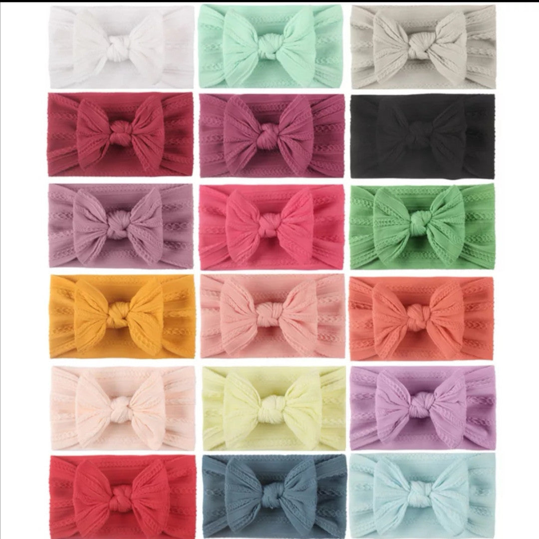 Denin Blue Cable Knit Baby Headband