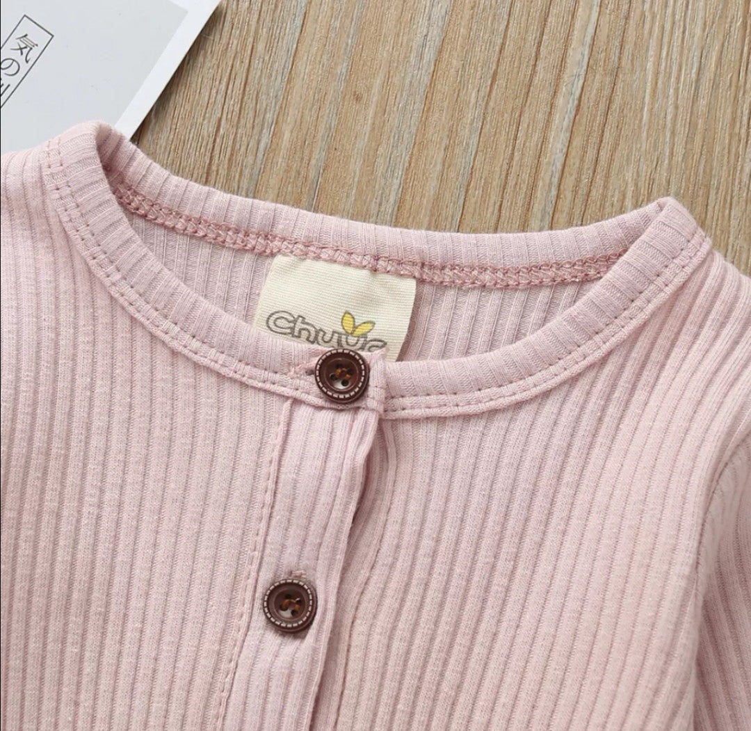 Light Pink Ribbed Bodysuit
