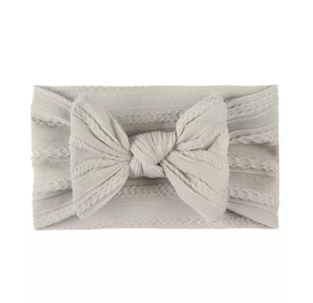 Grey Cable Knit Baby Headband
