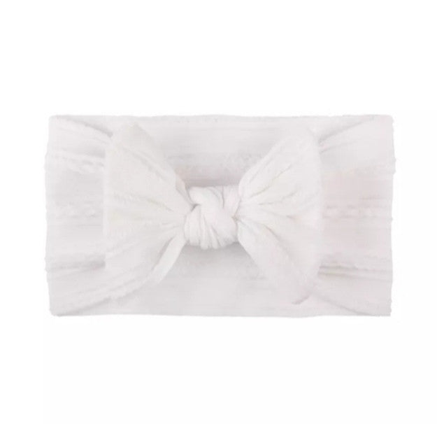 White Cable Knit Baby Headband