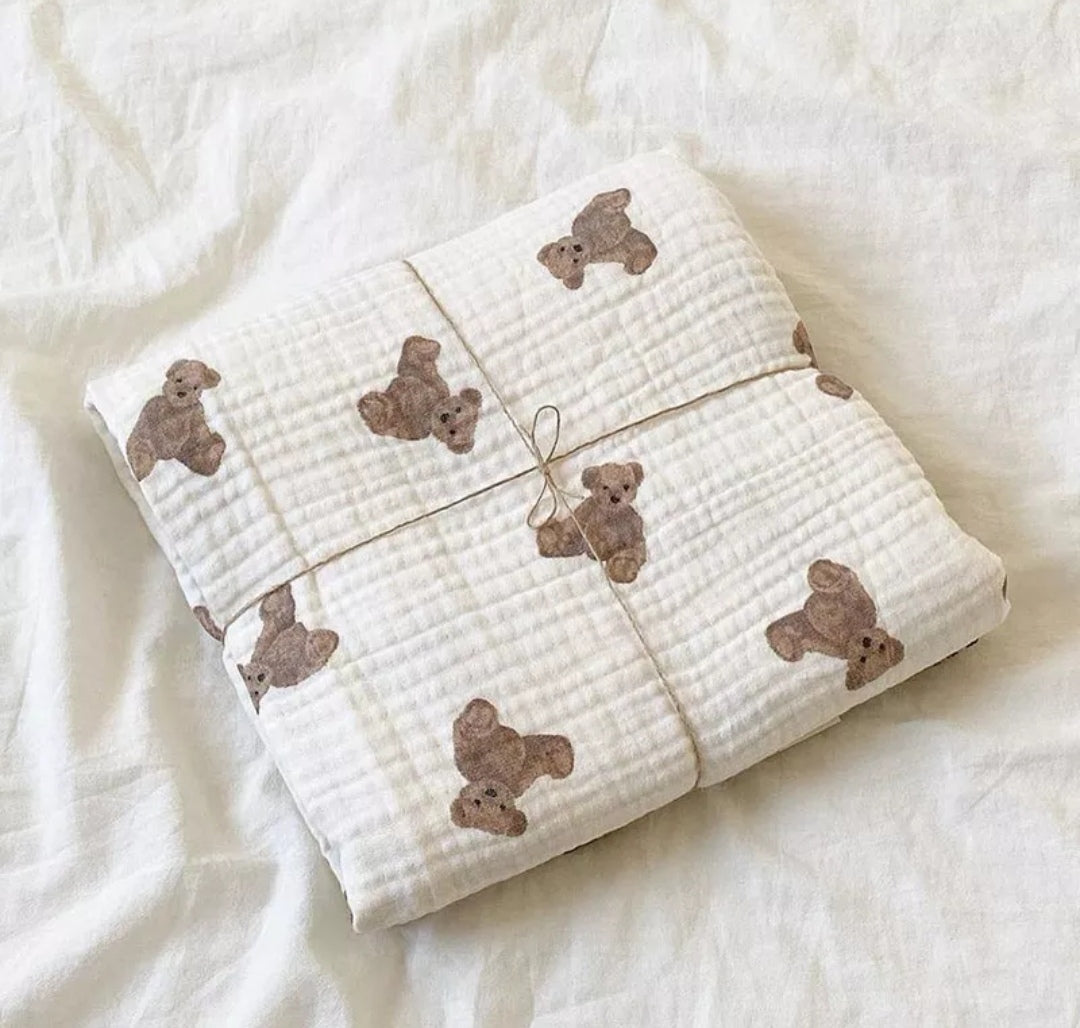 Teddy Muslin Blanket