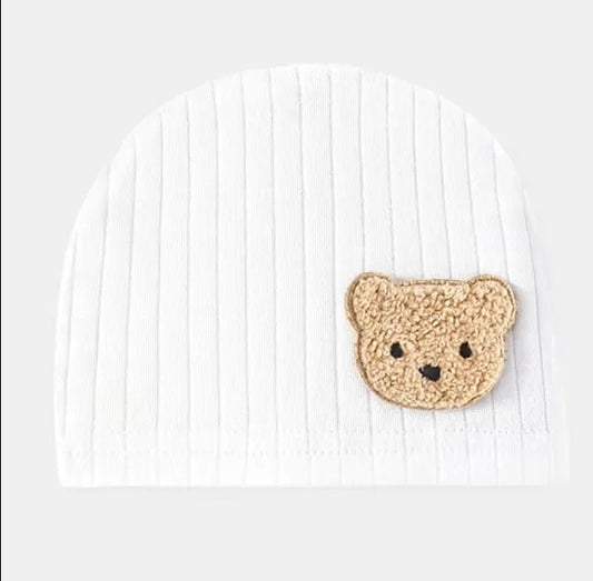 Teddy Baby Hat White