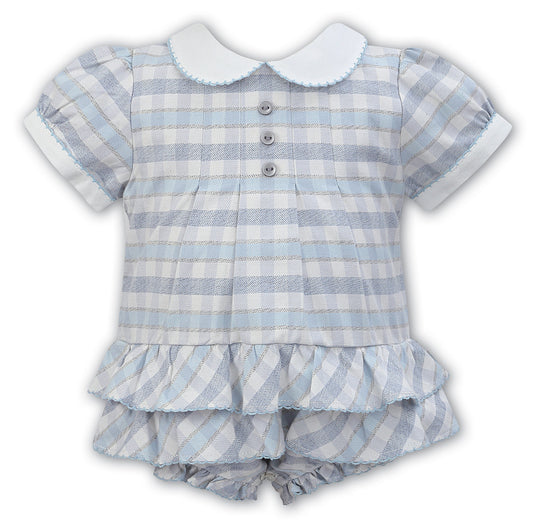 Blue and Ivory Check Bubble