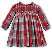 Baby Girl Red Tartan Smocked Dress