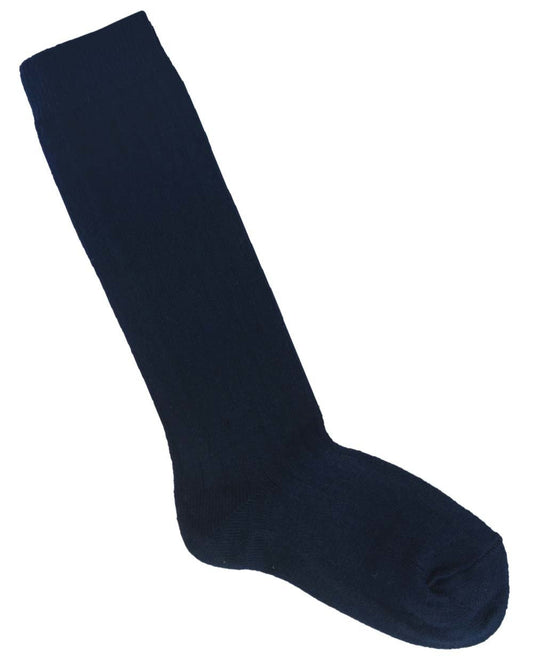 Navy Ribbed Knee Sock