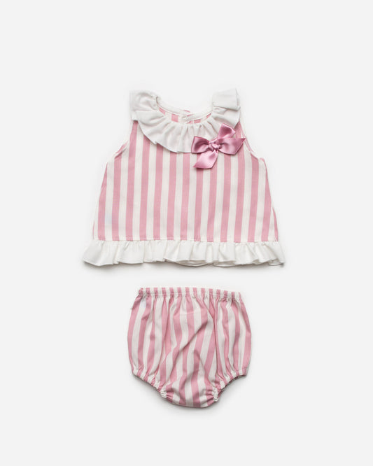 Juliana Pink and White Striped Set