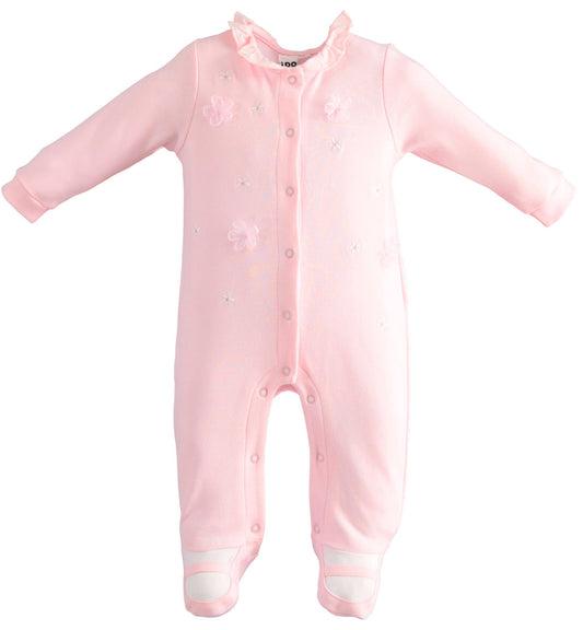 Pink Flower Babygrow