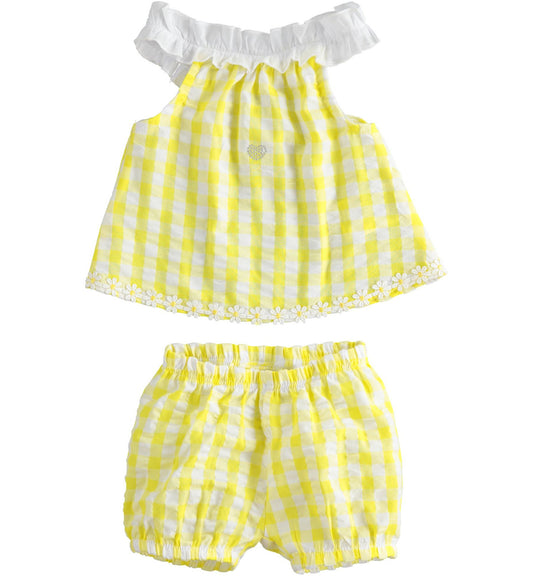 Yellow Gingham Two Piece