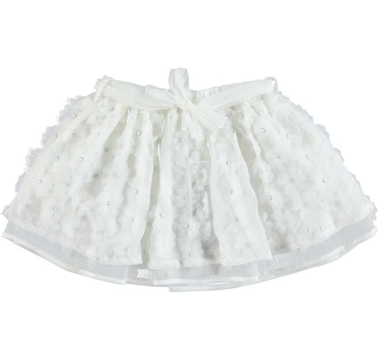 Cream Flower Skirt