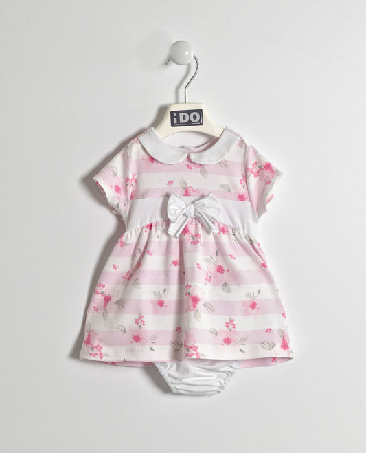 Pink and White Cotton Dress