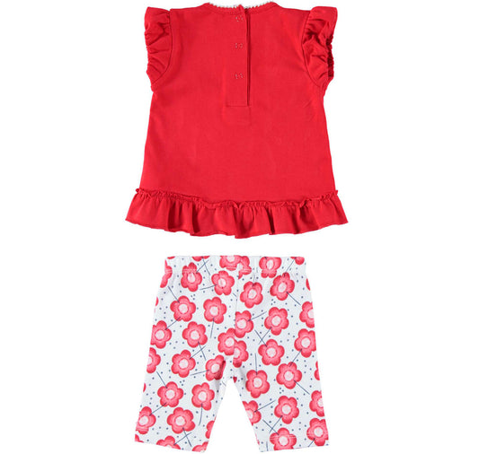 Red Flower Legging Set