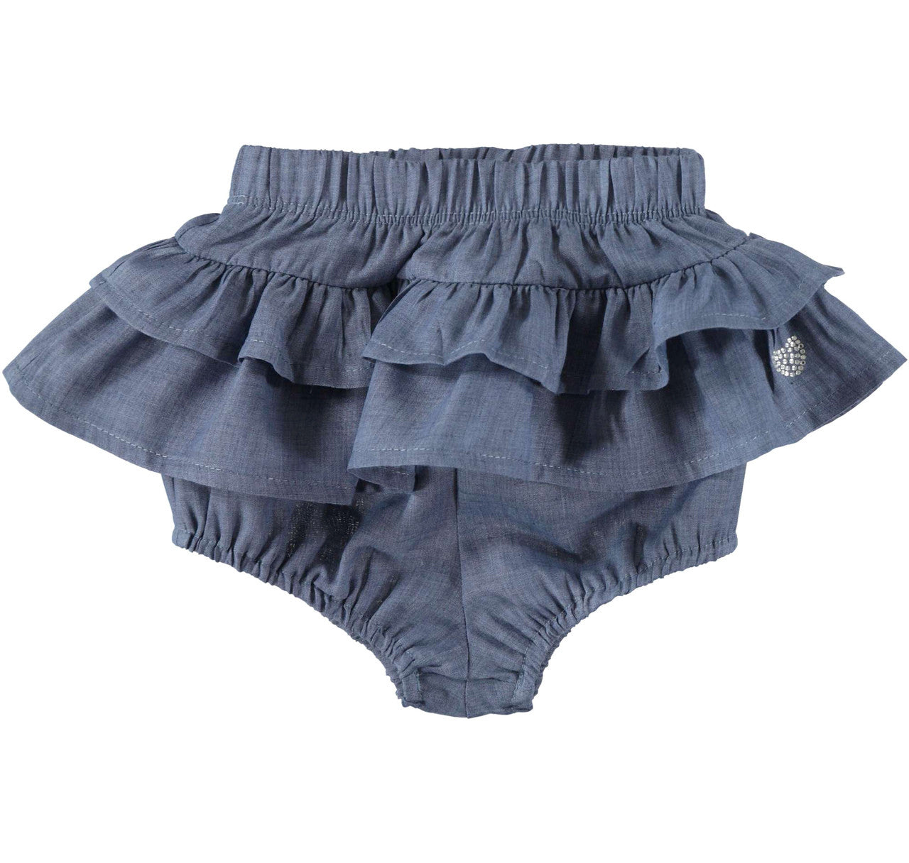 Denim Style Ruffle Shorts and TShirt Set