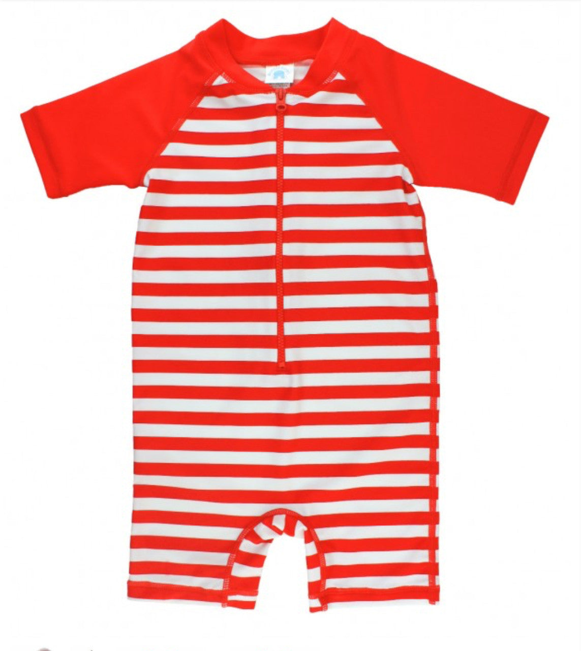 Red Striped Swimmer With Rash Guard