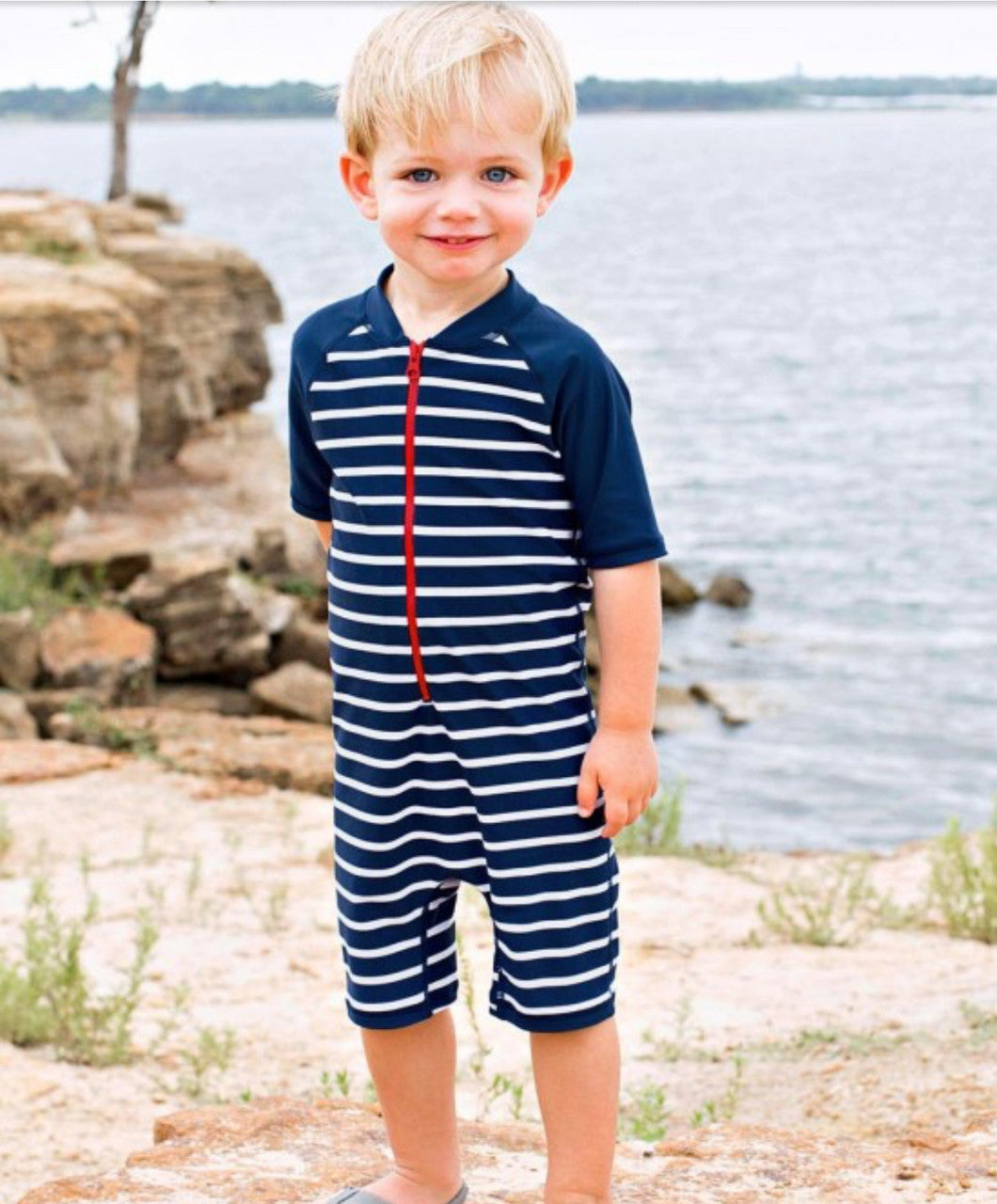 Navy Stripe One Piece