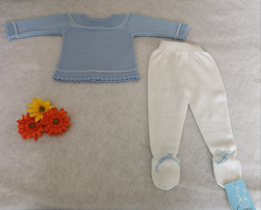 Granlei Blue and White Knitted Set