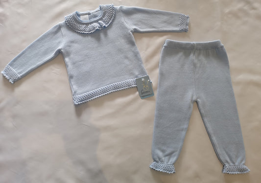 Granlei Pale Blue Knit Tracksuit Set