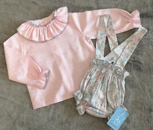 Granlei Pink Floral Romper Set