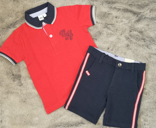 Red Polo Shirt and Short Set