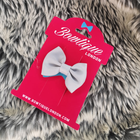 2" Grey Bow Tie Hair Clip