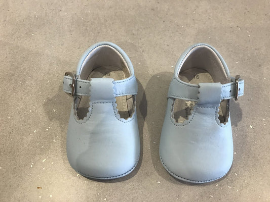 Baby Blue T-Bar Pram Shoes