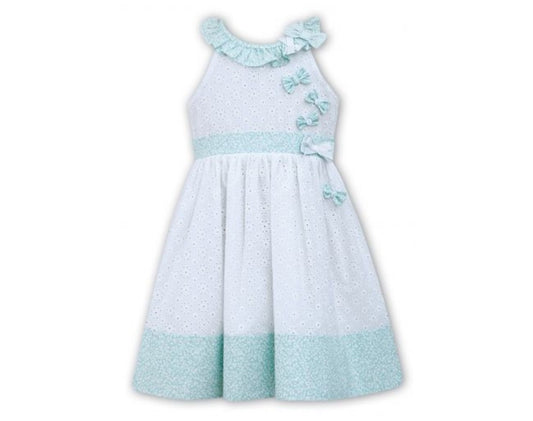 Open Back White and Mint Dress