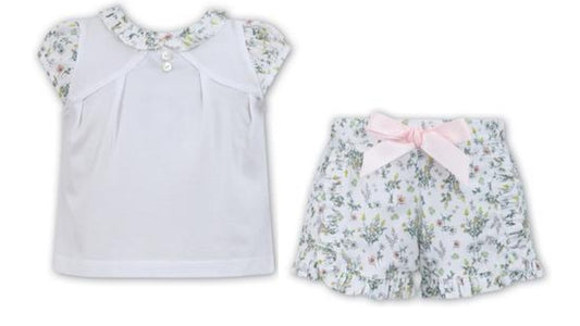 Pink and Green Floral Short Set