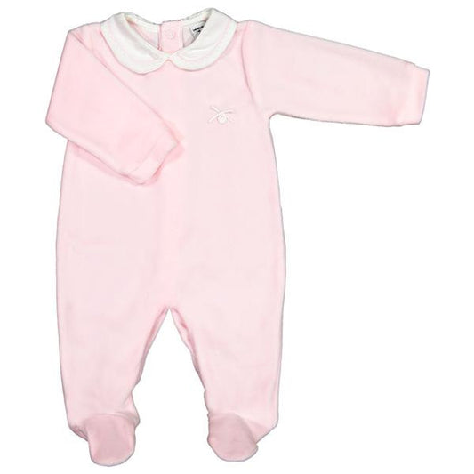 Pink Velour Babygrow