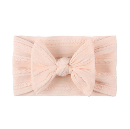 Baby Pink Cable Knit Baby Headband