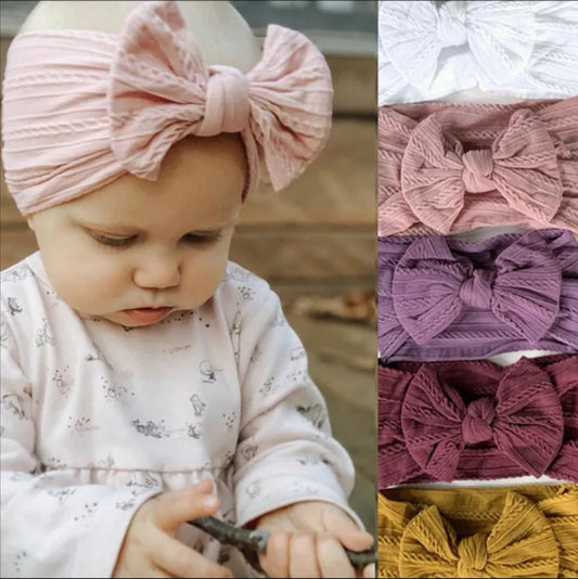 Mauve Cable Knit Baby Headband