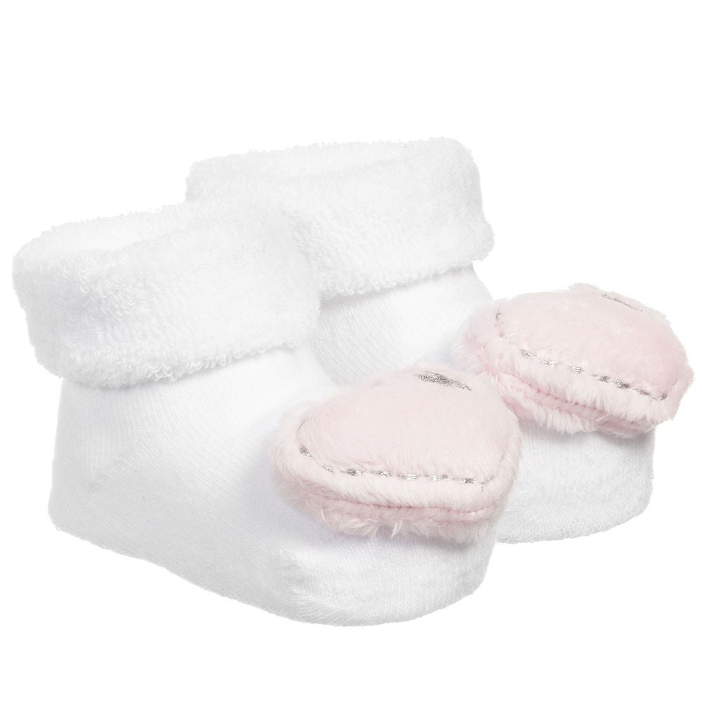 Pink Heart Rattle Socks