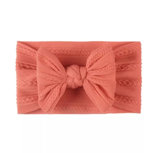 Coral Cable Knit Baby Headband